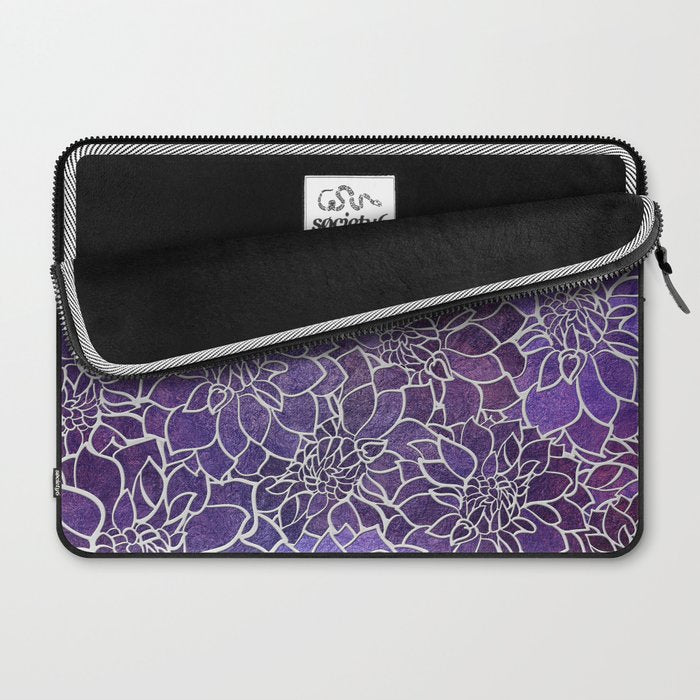 Dahlia Flower Pattern 3 Laptop Sleeve Gallery Image 2