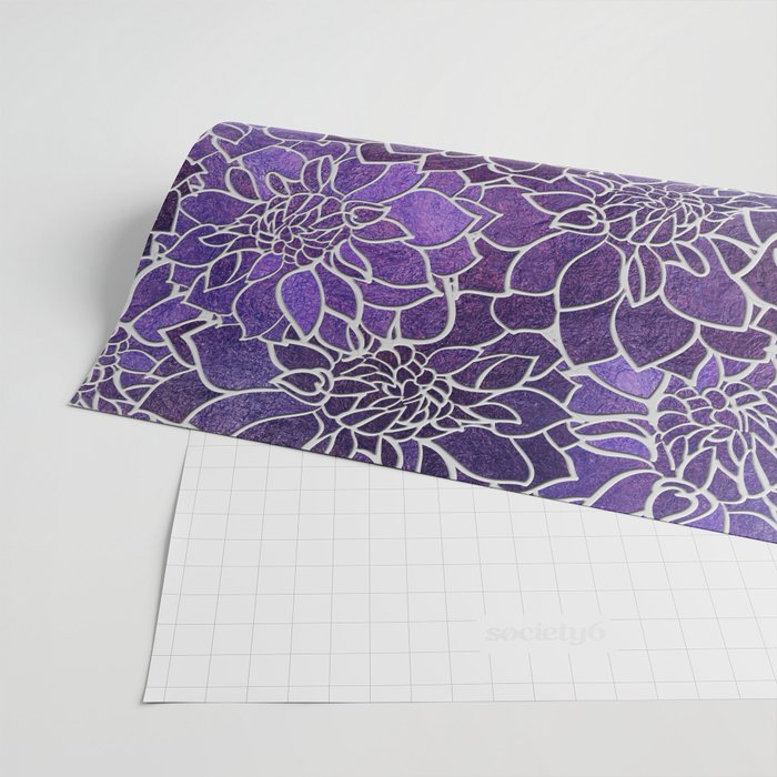 Dahlia Flower Pattern 3 Wrapping Paper Gallery Image 2