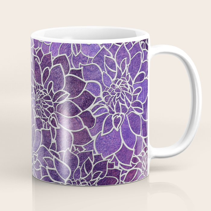 Dahlia Flower Pattern 3 Coffee Mug Gallery Image 1