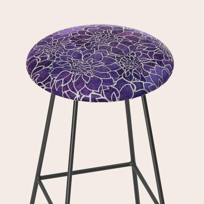 Dahlia Flower Pattern 3 Stool Gallery Image 2