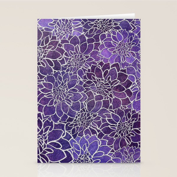 Dahlia Flower Pattern 3 Stationery Card Gallery Image 2