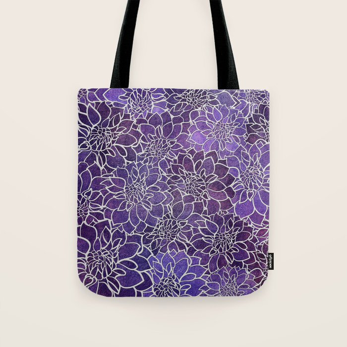 Dahlia Flower Pattern 3 Tote Bag Gallery Image 1