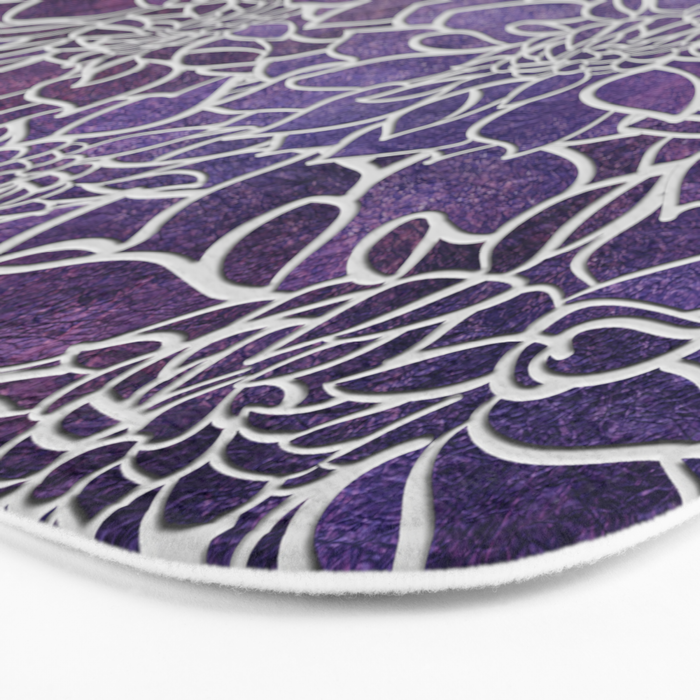 Dahlia Flower Pattern 3 Bath Mat Gallery Image 3