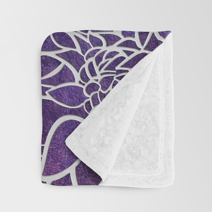 Dahlia Flower Pattern 3 Throw Blanket Gallery Image 3