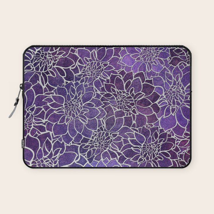 Dahlia Flower Pattern 3 Laptop Sleeve Gallery Image 1