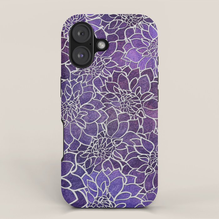 Dahlia Flower Pattern 3 iPhone Case Gallery Image 1