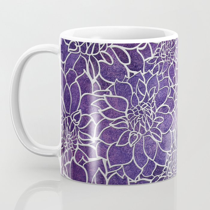 Dahlia Flower Pattern 3 Coffee Mug Gallery Image 3