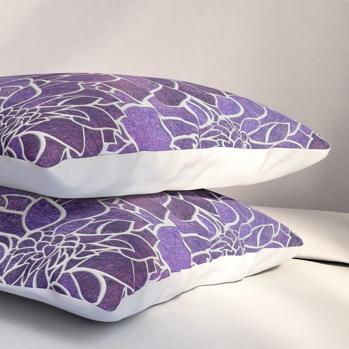 Dahlia Flower Pattern 3 Pillow Sham Gallery Image 3