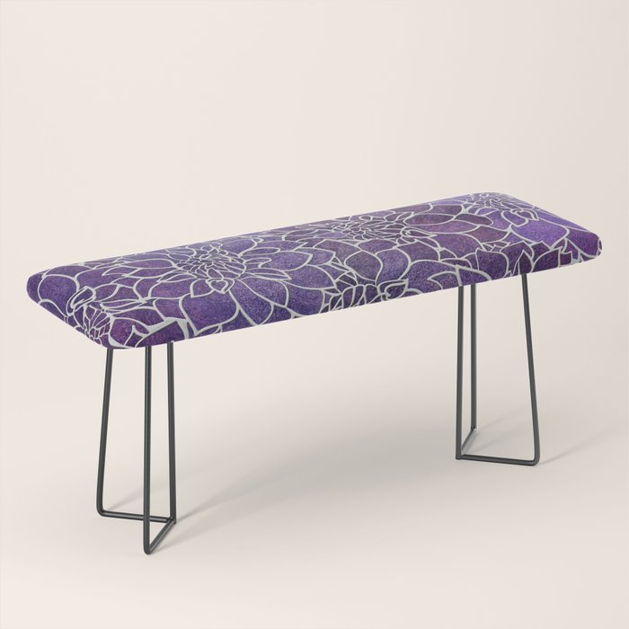 Dahlia Flower Pattern 3 Bench Gallery Image 1