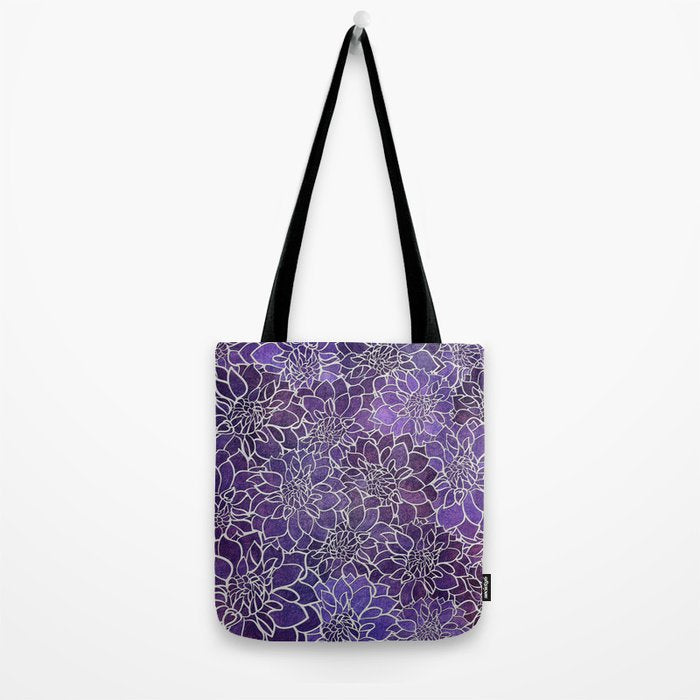 Dahlia Flower Pattern 3 Tote Bag Gallery Image 2