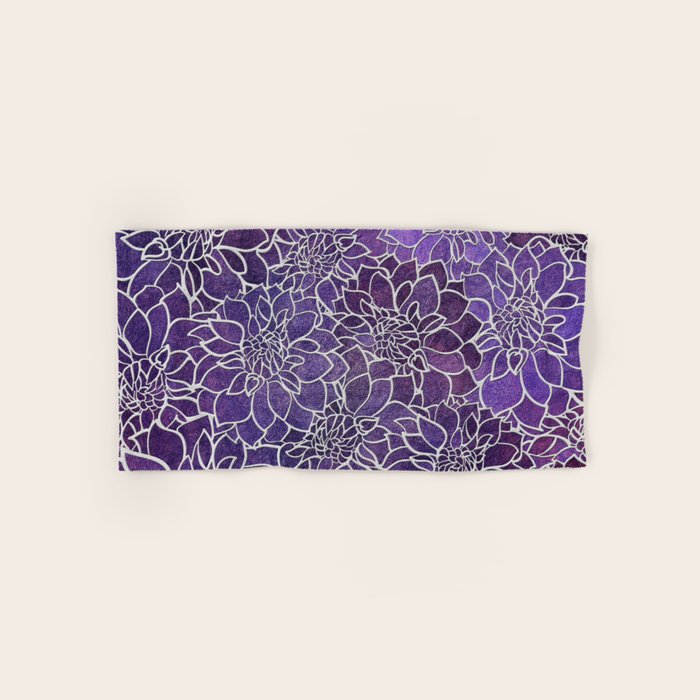 Dahlia Flower Pattern 3 Bath Towel Gallery Image 1