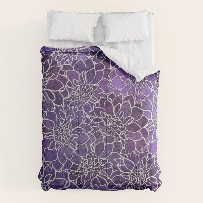 Dahlia Flower Pattern 3 Comforter Gallery Image 6
