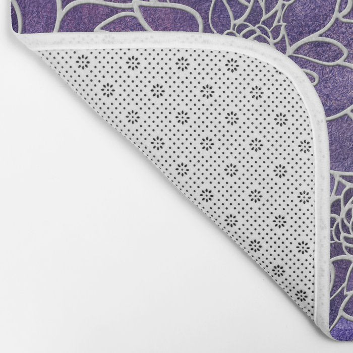 Dahlia Flower Pattern 3 Bath Mat Gallery Image 2