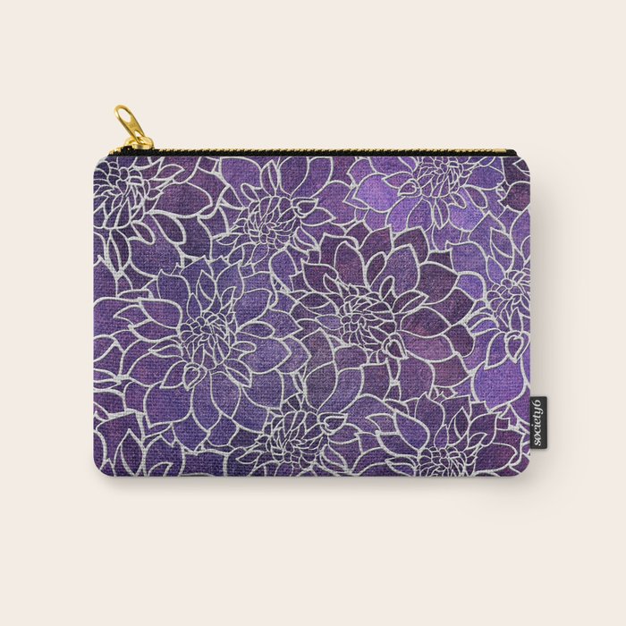 Dahlia Flower Pattern 3 Carry All Pouch Gallery Image 1