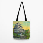 Kawase Hasui Vintage Japanese Woodblock Print Himeji Castle Tote Bag Gallery Image 2
