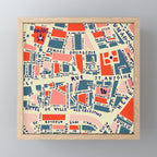 paris map blue Mini Art Print Gallery Image 1