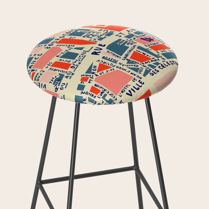 paris map blue Stool Gallery Image 2