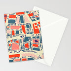 paris map blue Stationery Card Gallery Image 2