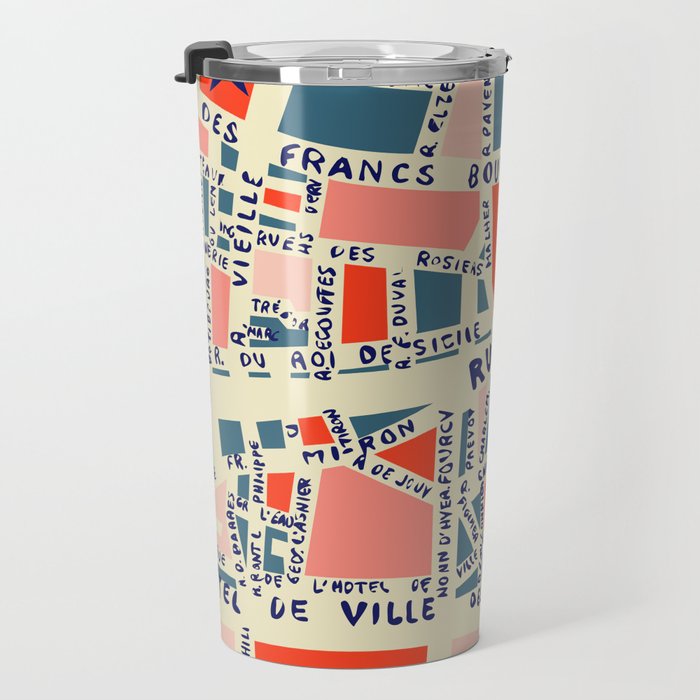 paris map blue Travel Mug Gallery Image 3