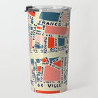 paris map blue Travel Mug Gallery Image 3