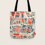paris map blue Tote Bag Gallery Image 1