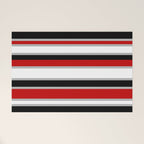 Modern Horizontal Stripes // Red, Gray, Black and White Welcome Mat Gallery Image 1