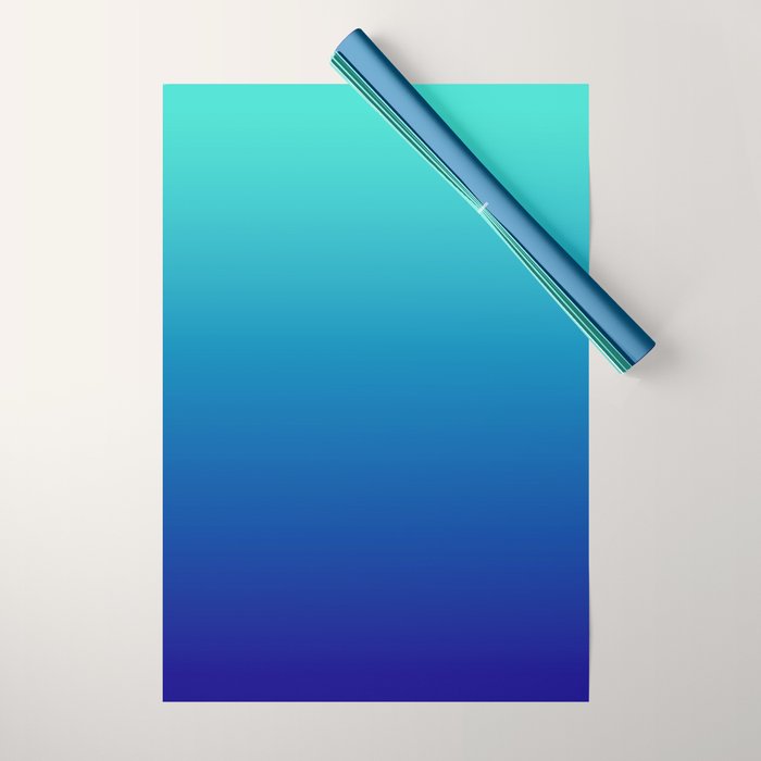 Turquoise Ultramarine Blue Gradient Wrapping Paper Gallery Image 1
