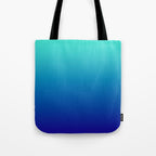 Turquoise Ultramarine Blue Gradient Tote Bag Gallery Image 1