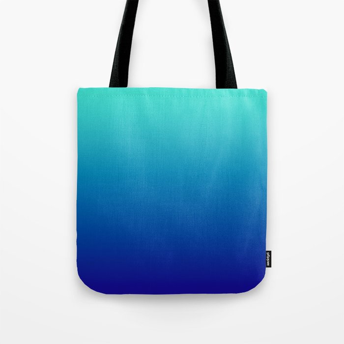 Turquoise Ultramarine Blue Gradient Tote Bag Gallery Image 1