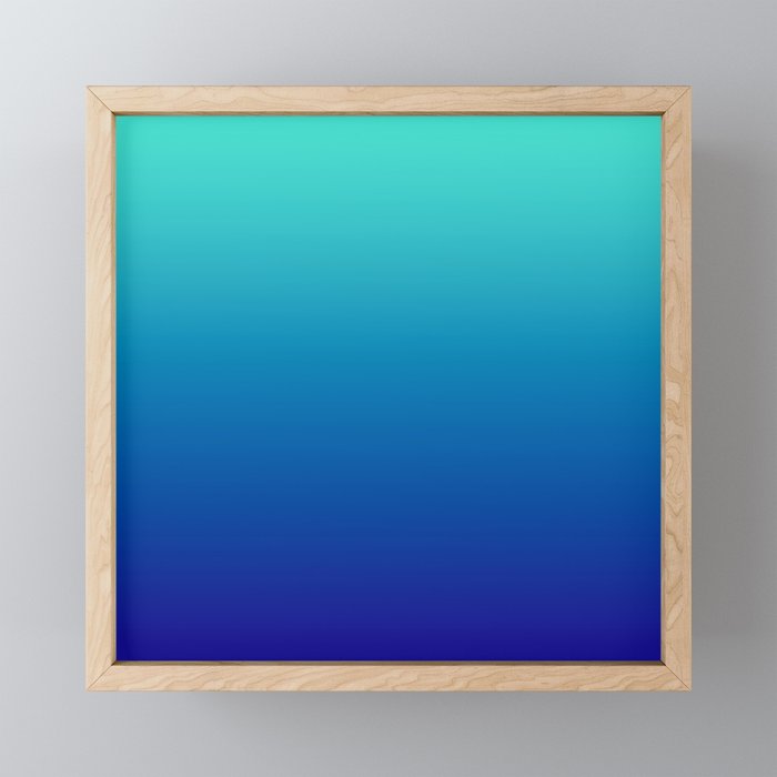 Turquoise Ultramarine Blue Gradient Mini Art Print Gallery Image 1
