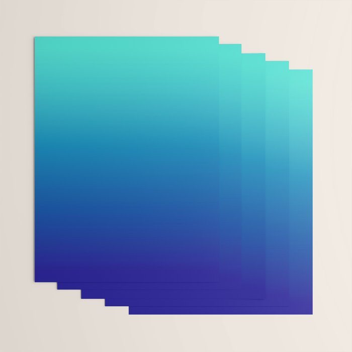 Turquoise Ultramarine Blue Gradient Wrapping Paper Gallery Image 3