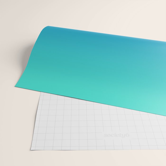 Turquoise Ultramarine Blue Gradient Wrapping Paper Gallery Image 2