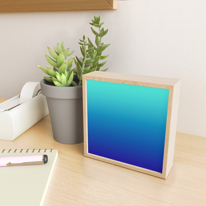 Turquoise Ultramarine Blue Gradient Mini Art Print Gallery Image 2