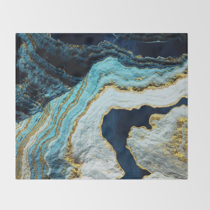 Aerial Ocean Abstract Throw Blanket Gallery Image 2