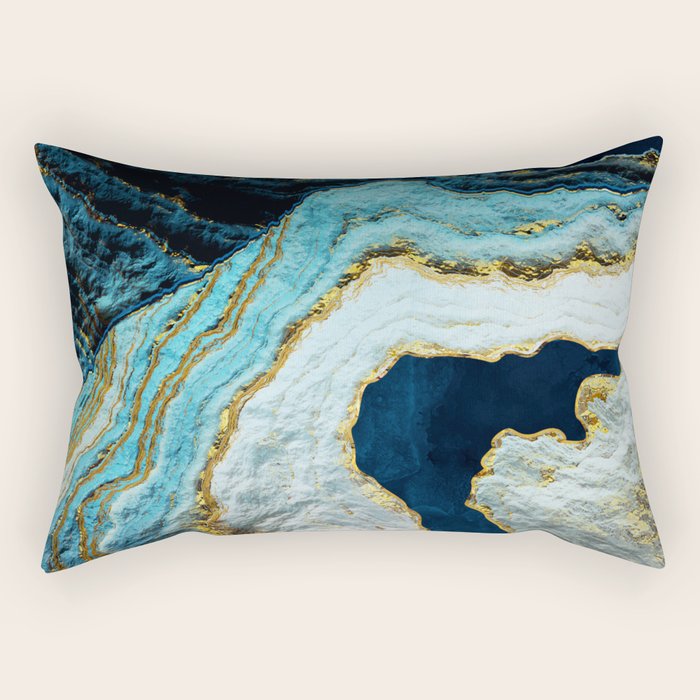 Aerial Ocean Abstract Rectangular Pillow Gallery Image 1