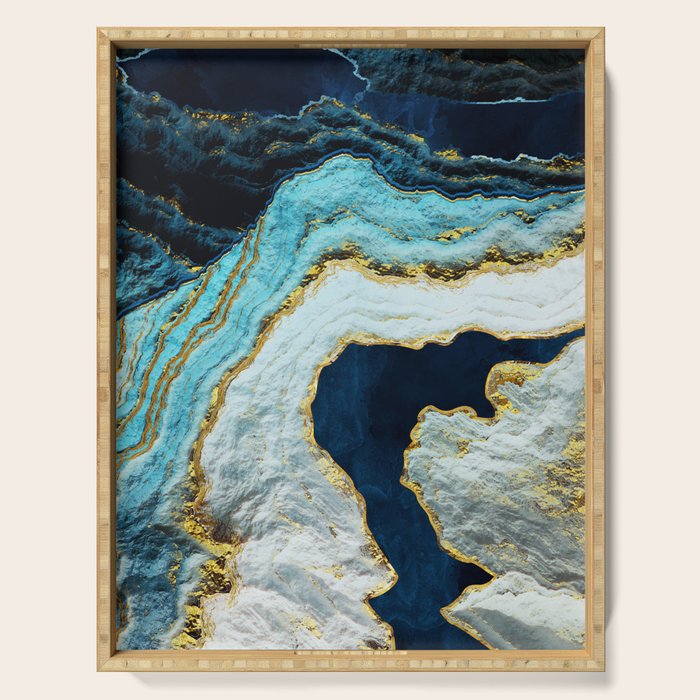 Aerial Ocean Abstract Serving Tray Gallery Image 1