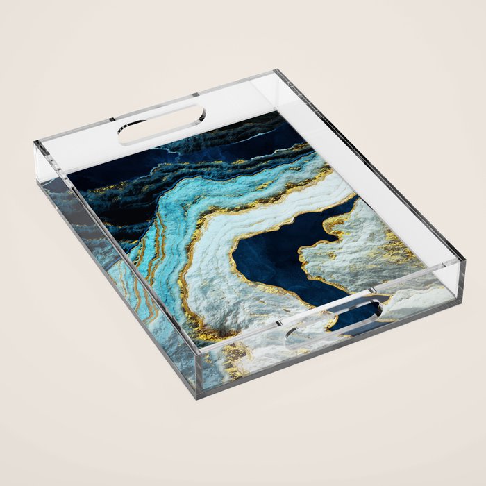 Aerial Ocean Abstract Acrylic Tray Gallery Image 1