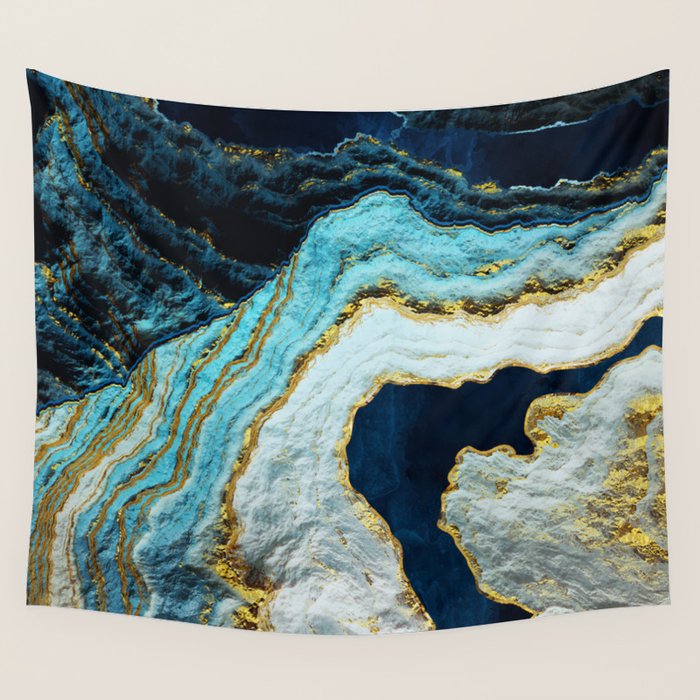 Aerial Ocean Abstract Wall Tapestry Gallery Image 4