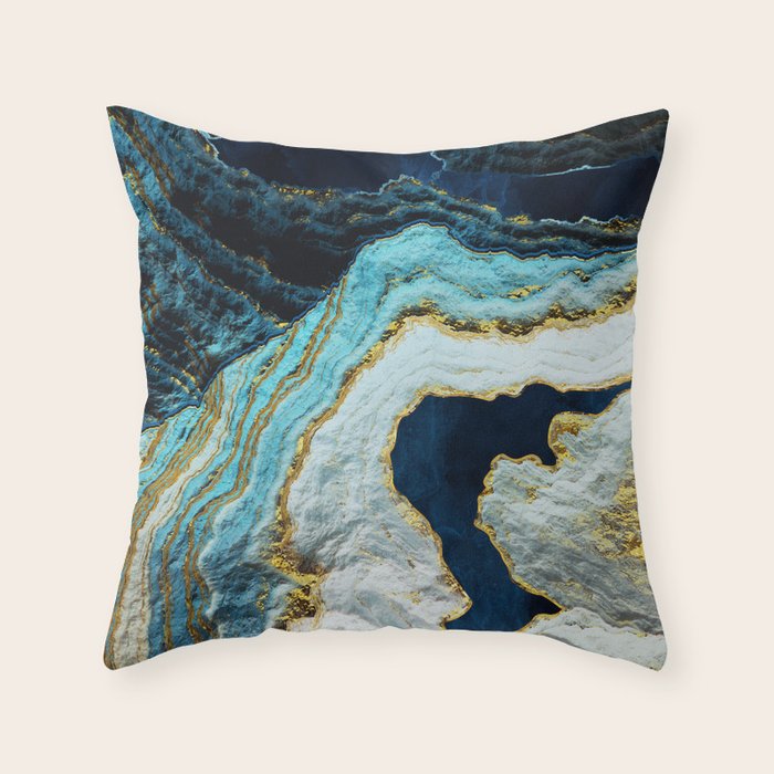 Aerial Ocean Abstract Throw Pillow Gallery Image 6