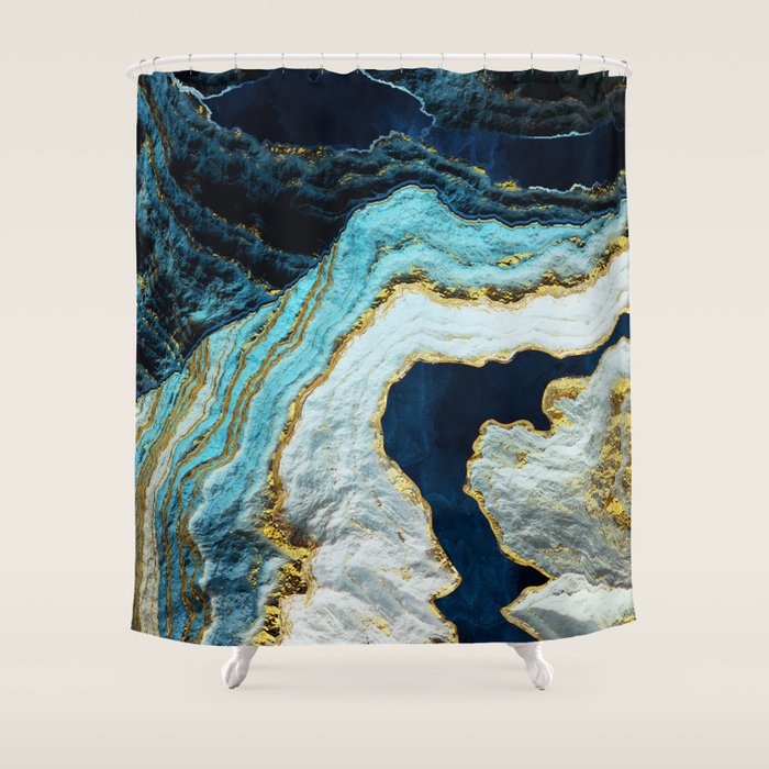 Aerial Ocean Abstract Shower Curtain Gallery Image 1