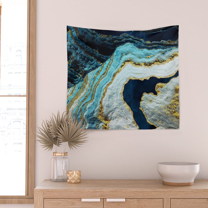 Aerial Ocean Abstract Wall Tapestry Gallery Image 2