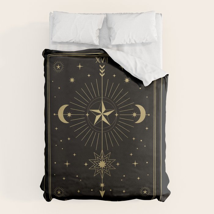 L'Etoile or The Star Tarot Gold Duvet Cover Gallery Image 6