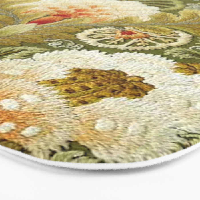 William Morris Vintage Silk Embroidery Floral  Bath Mat Gallery Image 3