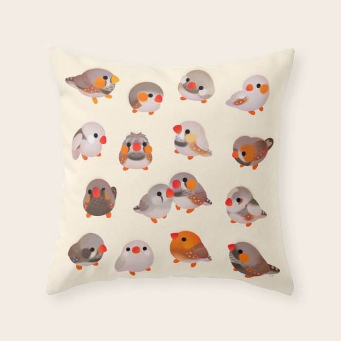 Zebra finch Throw Pillow Gallery Image 6