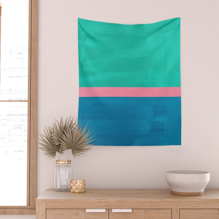 Teal Embrace Wall Tapestry Gallery Image 2