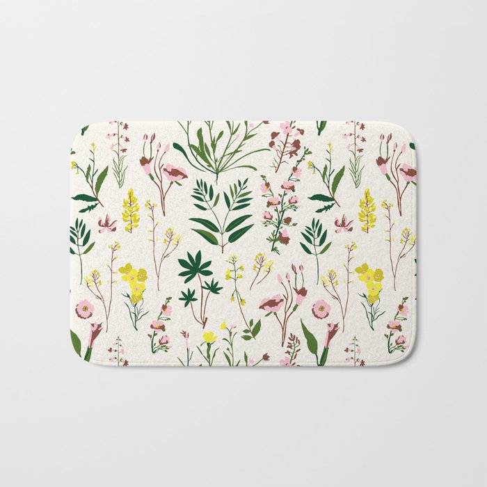 WILDFLOWER STUDY Bath Mat Gallery Image 1