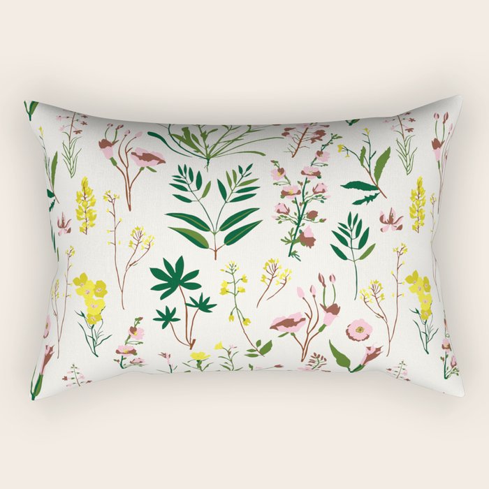 WILDFLOWER STUDY Rectangular Pillow Gallery Image 1