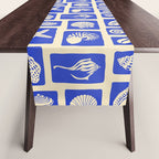 Vintage marine seashell mosaic art pattern Table Runner Gallery Image 1