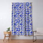 Vintage marine seashell mosaic art pattern Window Curtain Gallery Image 5