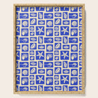 Vintage marine seashell mosaic art pattern Serving Tray Gallery Image 1